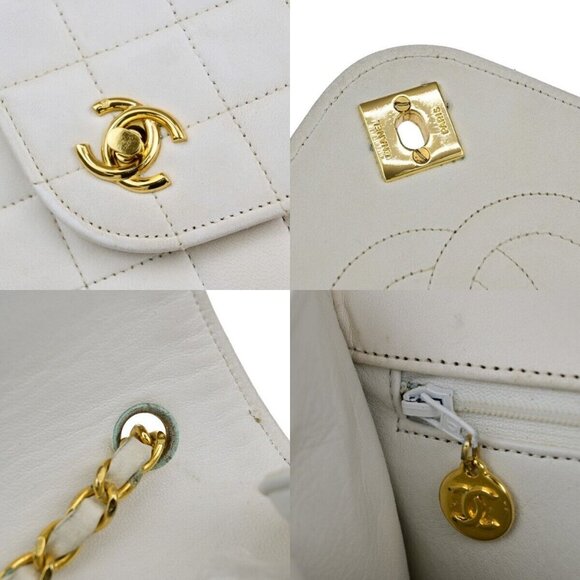 CHANEL CC Logo Matelasse 23 Chain Shoulder Bag Leather White - Picture 10 of 14